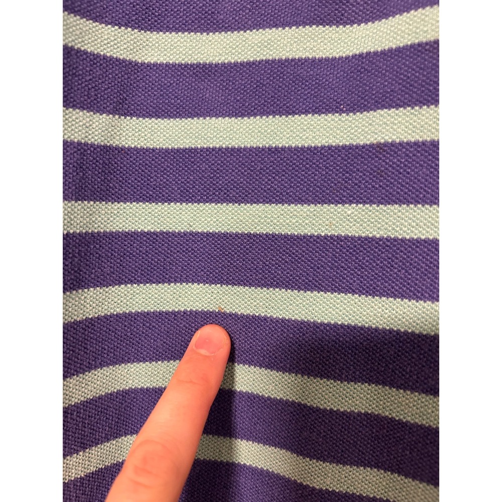 Polo Ralph Lauren The Big Shirt Mens Medium Purple Mint Green Striped Polo USA - Picture 2 of 9